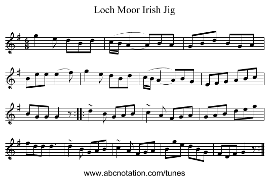 Loch Moor Irish Jig - staff notation