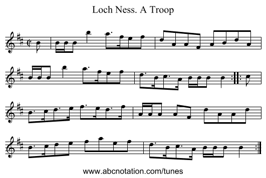 Loch Ness. A Troop - staff notation