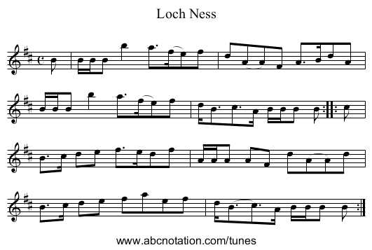 Loch Ness - staff notation