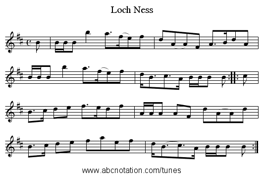 Loch Ness - staff notation