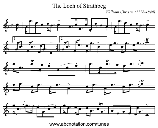 Loch of Strathbeg, The - staff notation