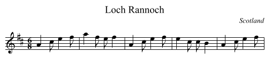 Loch Rannoch - staff notation