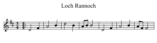 Loch Rannoch - staff notation