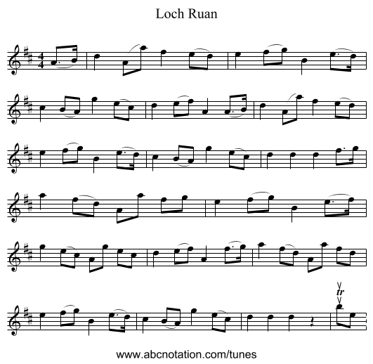 Loch Ruan - staff notation