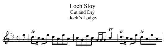 Loch Sloy - staff notation