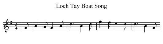 Loch Tay Boat Song - staff notation