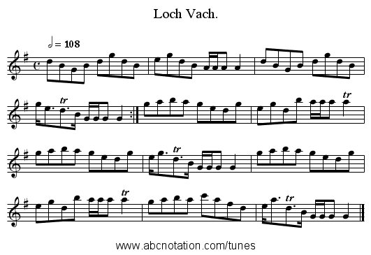 Loch Vach. - staff notation