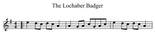 Lochaber Badger, The  - staff notation