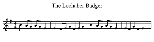 Lochaber Badger, The  - staff notation