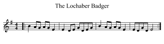 Lochaber Badger, The  - staff notation