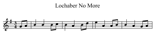 Lochaber No More - staff notation