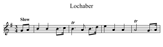 Lochaber - staff notation