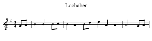 Lochaber - staff notation