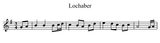 Lochaber - staff notation