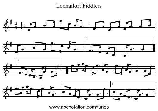 Lochailort Fiddlers - staff notation