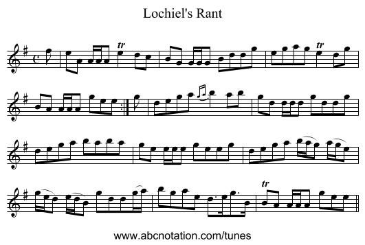 Lochiel's Rant - staff notation