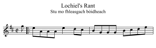 Lochiel's Rant - staff notation