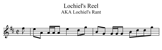 Lochiel's Reel - staff notation