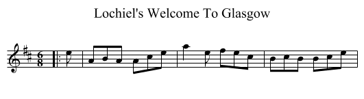 Lochiel's Welcome To Glasgow - staff notation