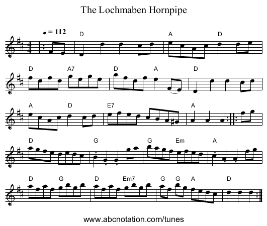 Lochmaben Hornpipe, The - staff notation