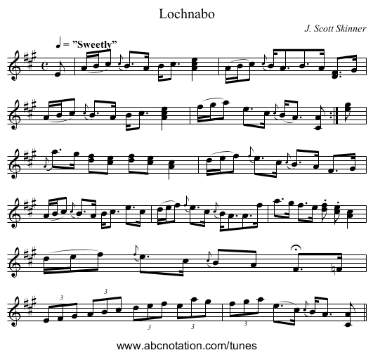 Lochnabo - staff notation