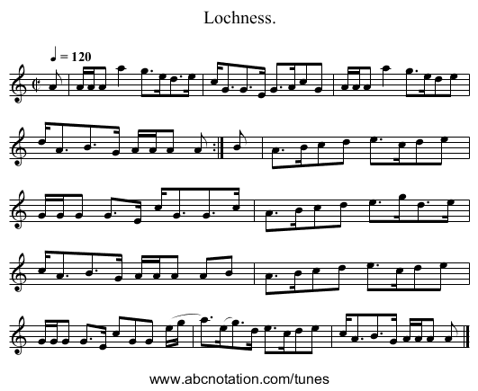 Lochness. - staff notation