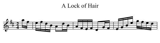 Lock of Hair, A - staff notation