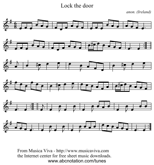 Lock the door - staff notation