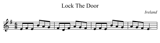 Lock The Door - staff notation