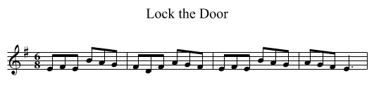 Lock the Door - staff notation