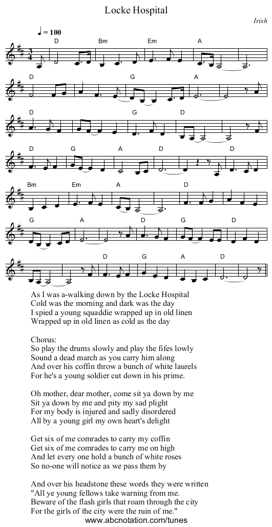 Locke Hospital - staff notation