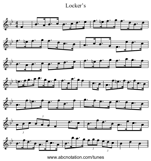 Locker’s - staff notation