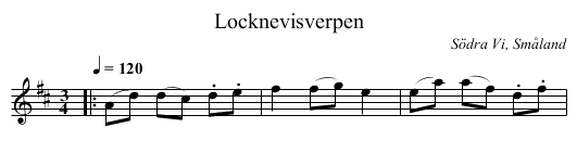 Locknevisverpen - staff notation