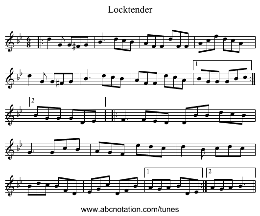 Locktender - staff notation