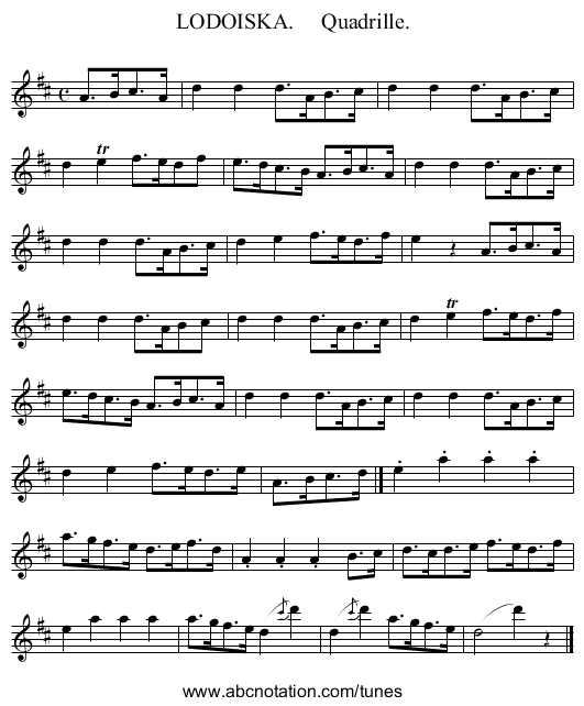 LODOISKA.     Quadrille. - staff notation