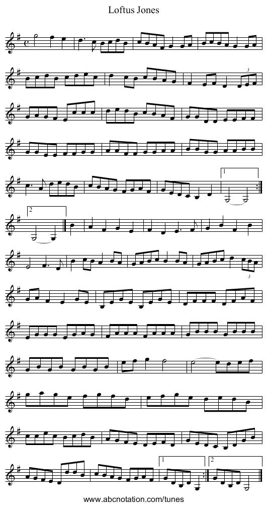 Loftus Jones - staff notation