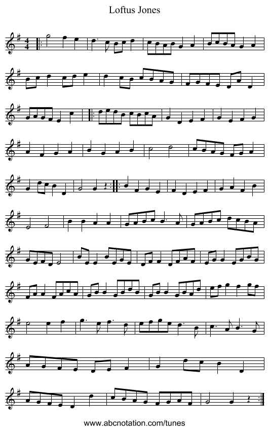 Loftus Jones - staff notation