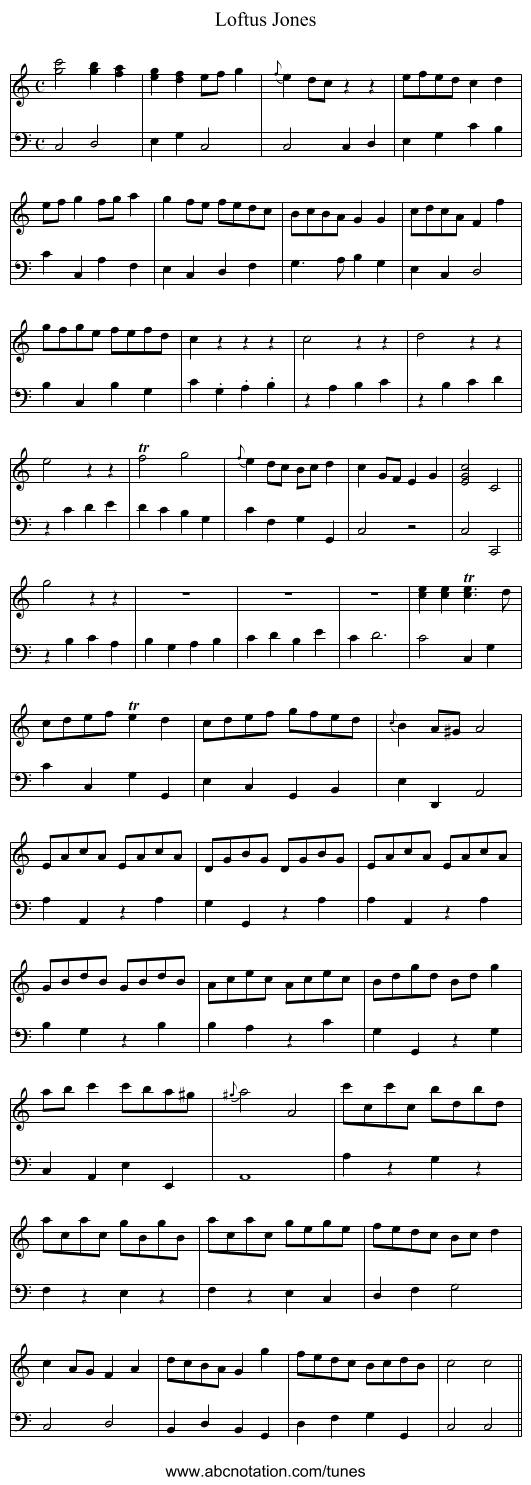 Loftus Jones - staff notation
