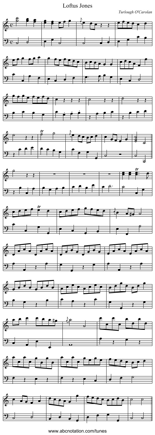 Loftus Jones - staff notation