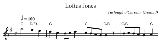 Loftus Jones - staff notation
