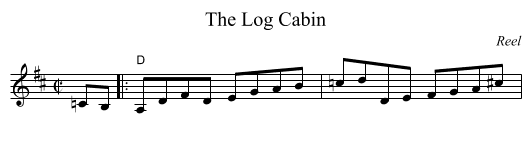 Log Cabin, The - staff notation