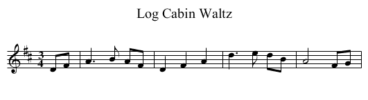 Log Cabin Waltz - staff notation