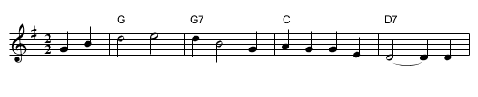 Log Cabin - staff notation