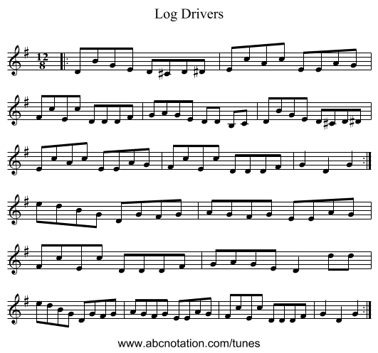 Log Drivers - staff notation