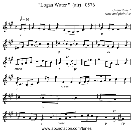 Logan Water (air) 0576 - staff notation