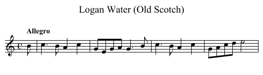Logan Water (Old Scotch) - staff notation