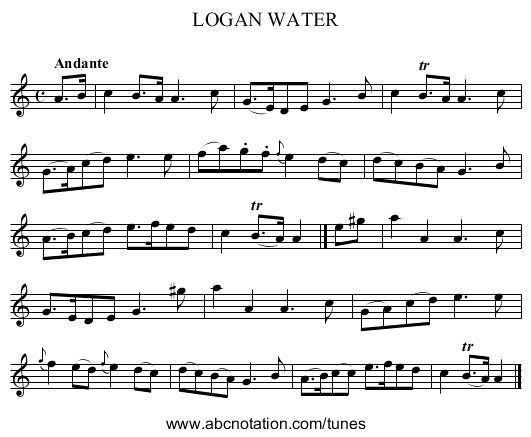 LOGAN WATER - staff notation