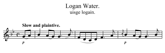 Logan Water. - staff notation