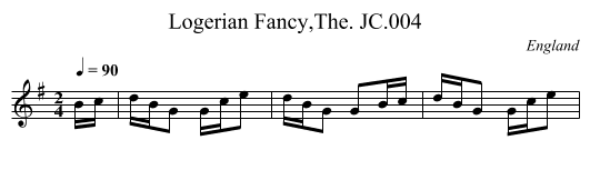 Logerian Fancy,The. JC.004 - staff notation