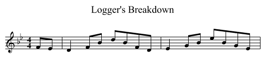 Logger's Breakdown - staff notation